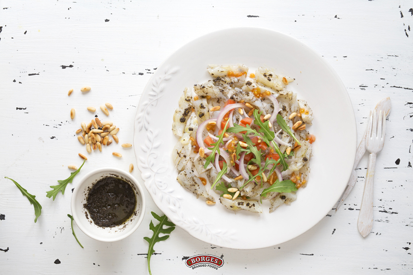 BORGES - Bacalao desmigado con caviar de tomate