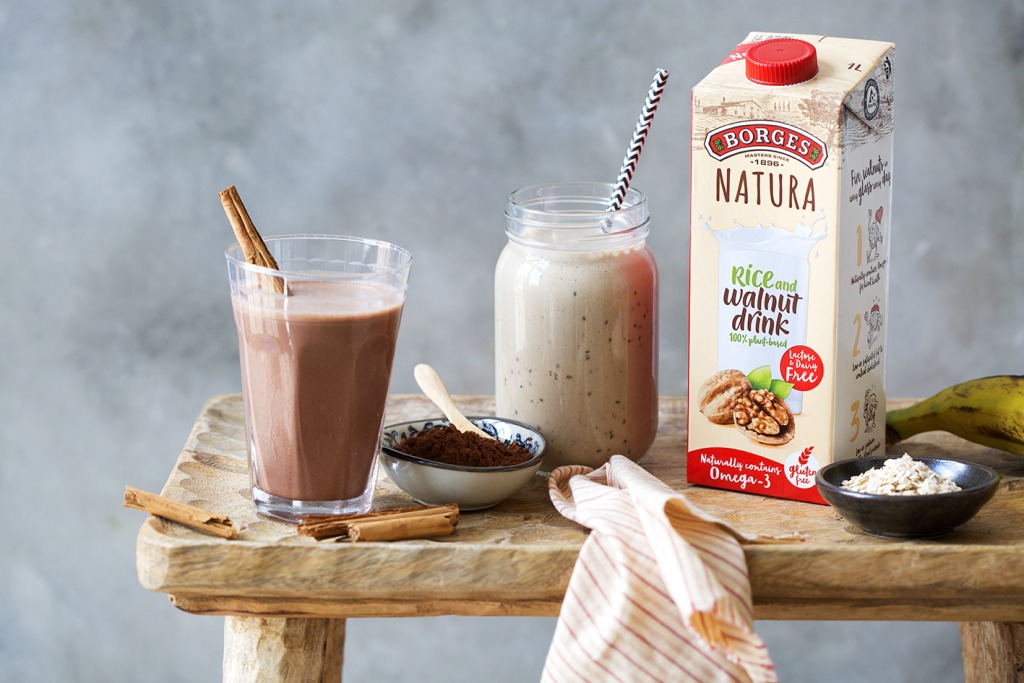 Smoothie de chocolate con bebida de nueces de Borges