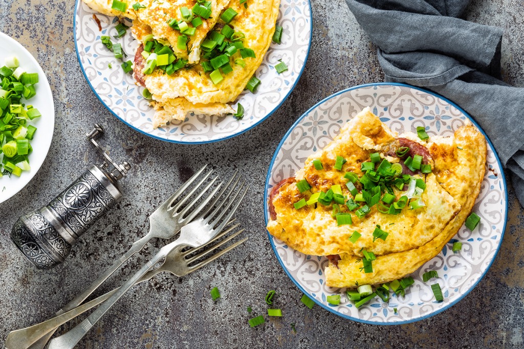 Tasty omelette served