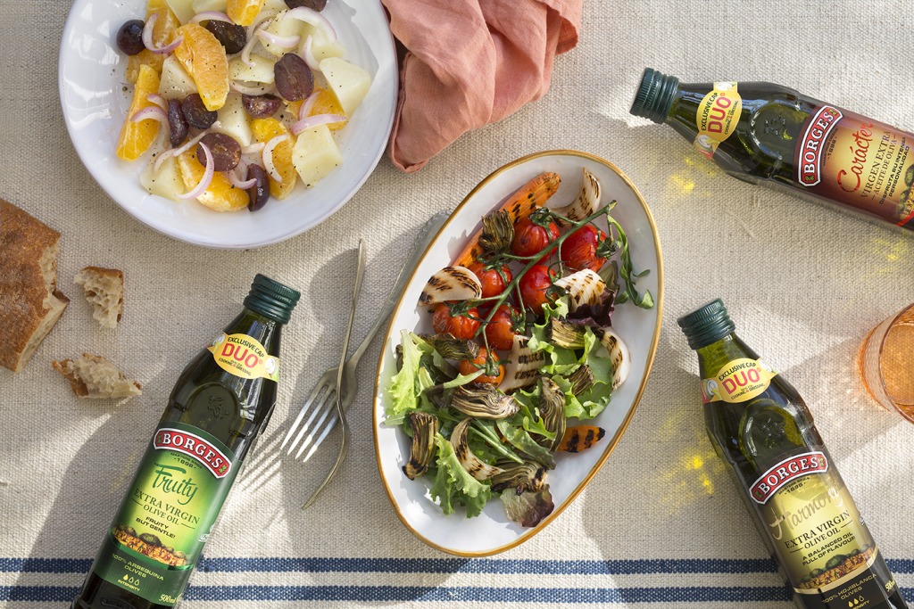 three kinds of olive oil for salads