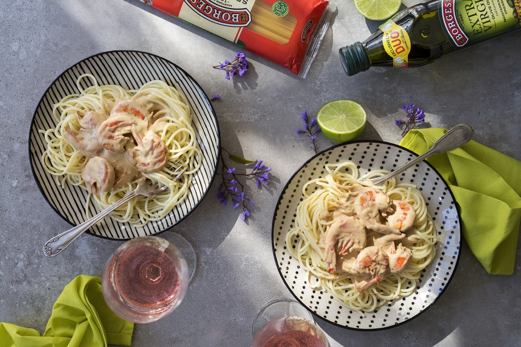 Receta de espaguetis con gambas