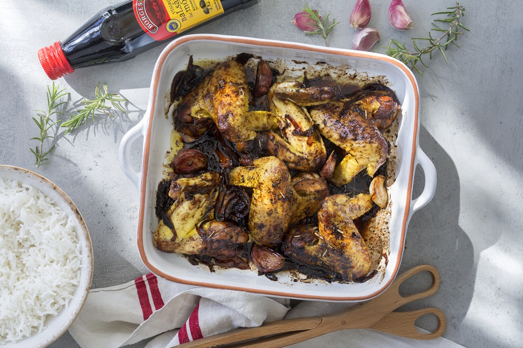 Alitas de pollo al ajillo con vinagre balsámico de Módena