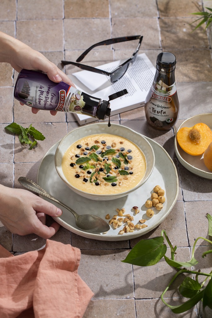 Melon Soup with Balsamic Cream