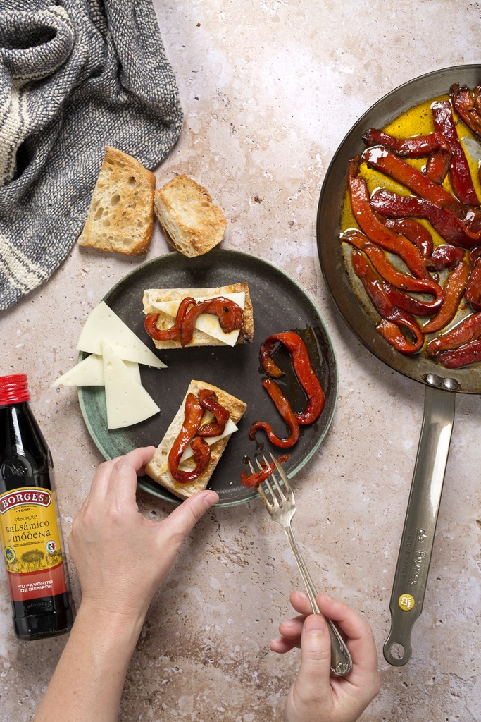 Pimientos caramelizados con vinagre de Módena