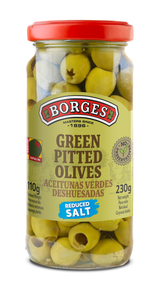BORGES GREEN PITTED OLIVES