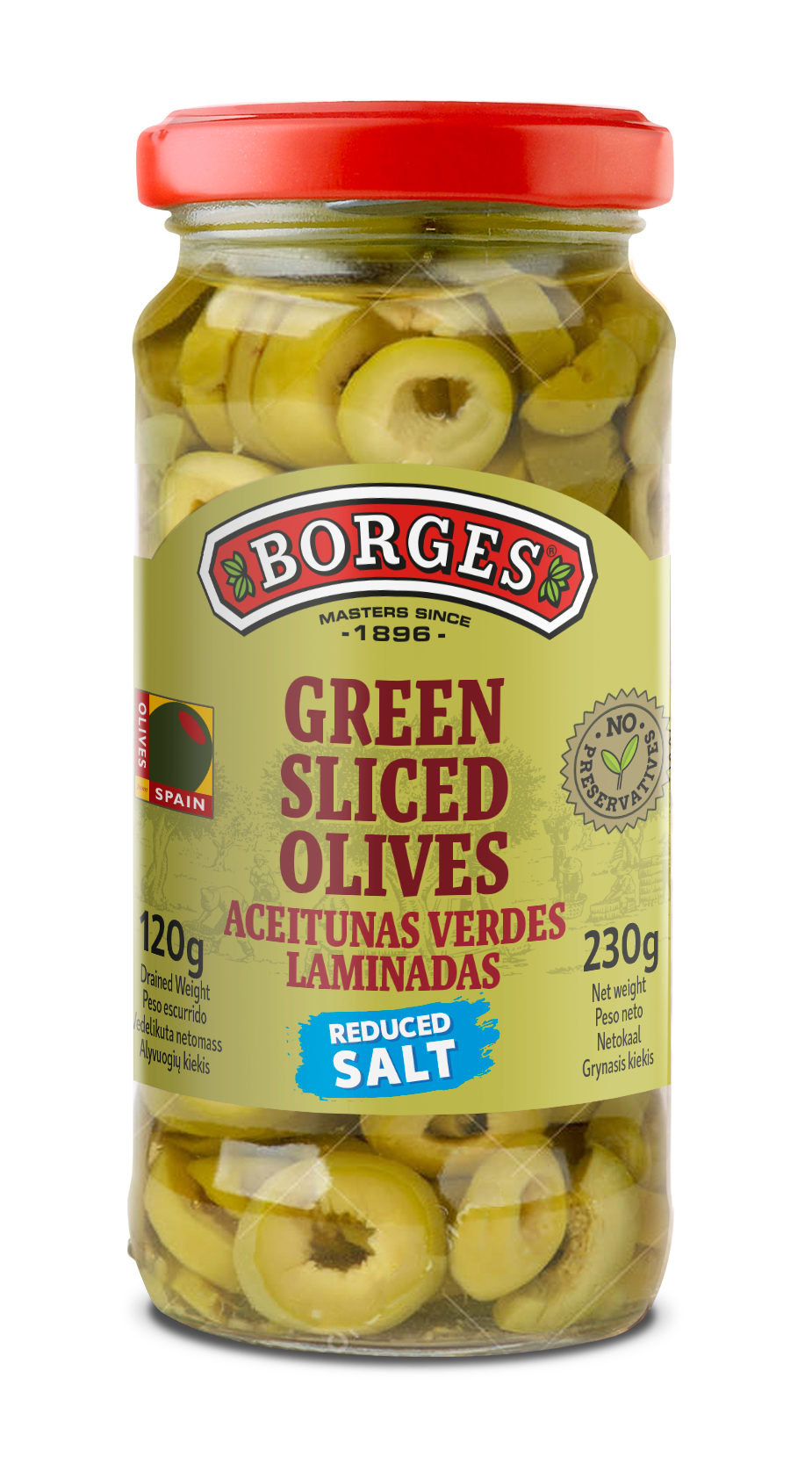 BORGES GREEN SLICED OLIVES