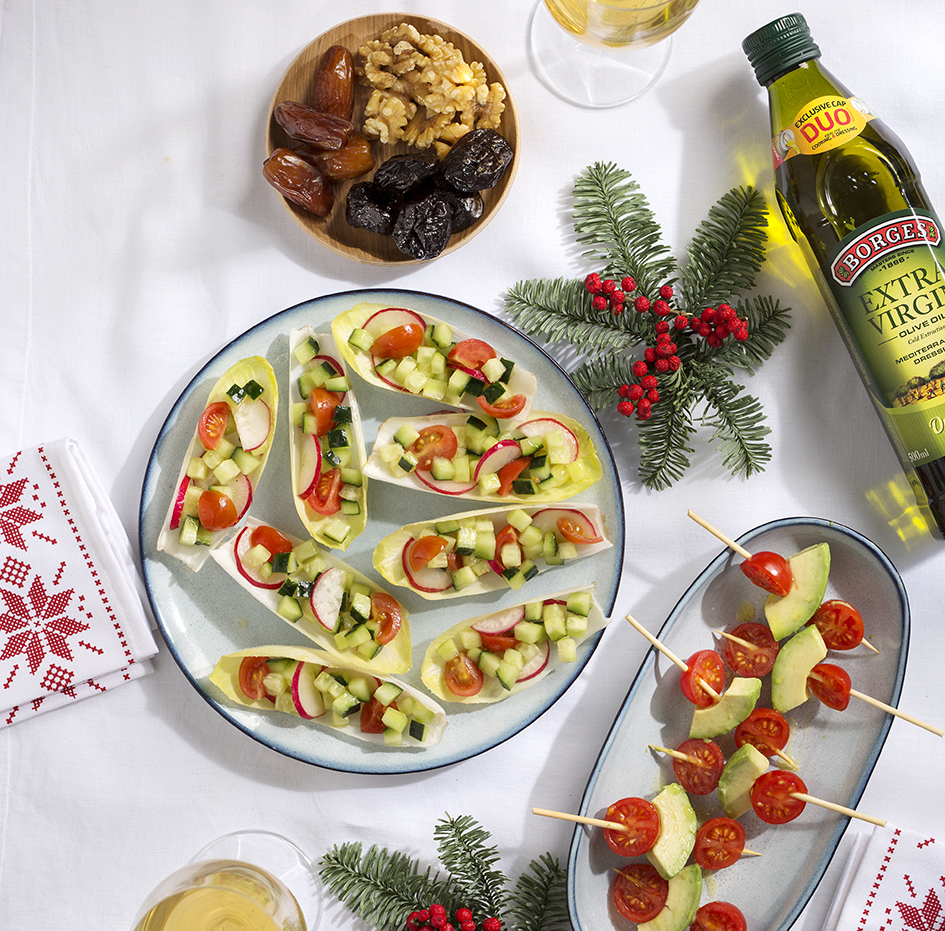 some vegetarian appetizers with Borges oil