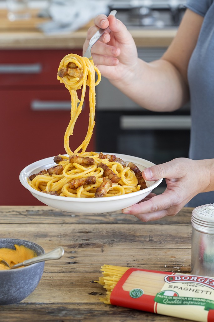 Pumpkin carbonara
