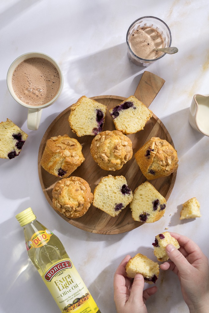 Blueberry cashew muffins