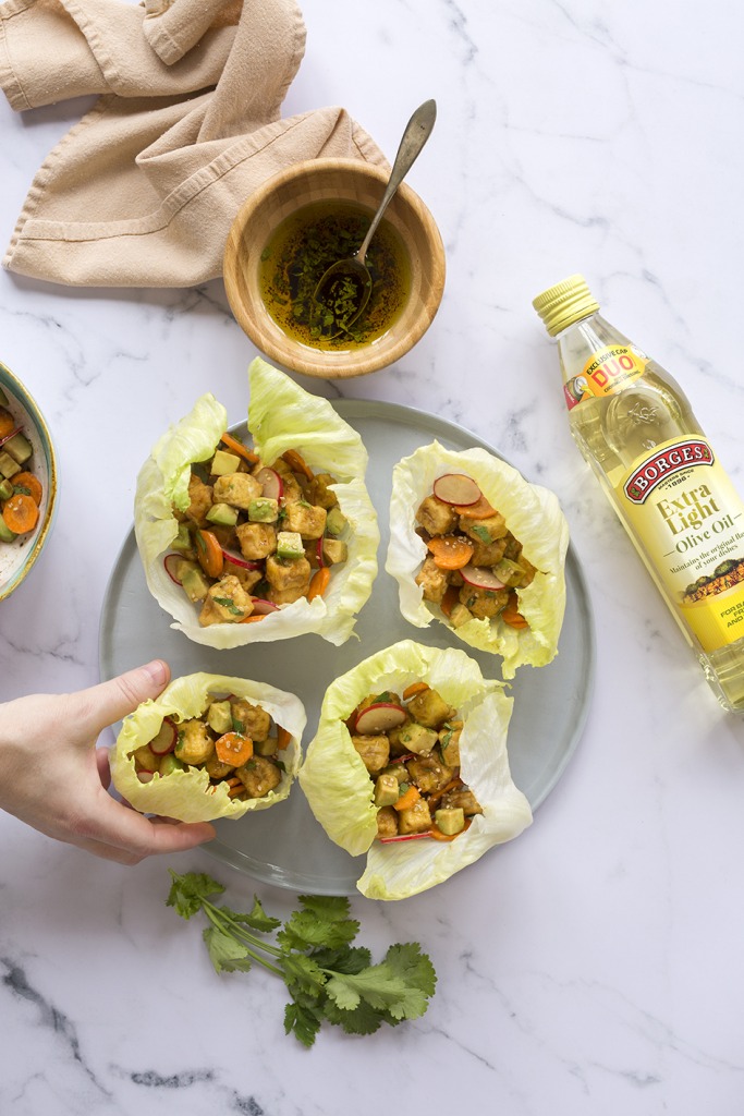 Crispy tofu tacos