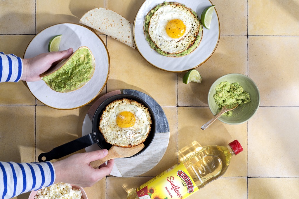 Feta fried eggs