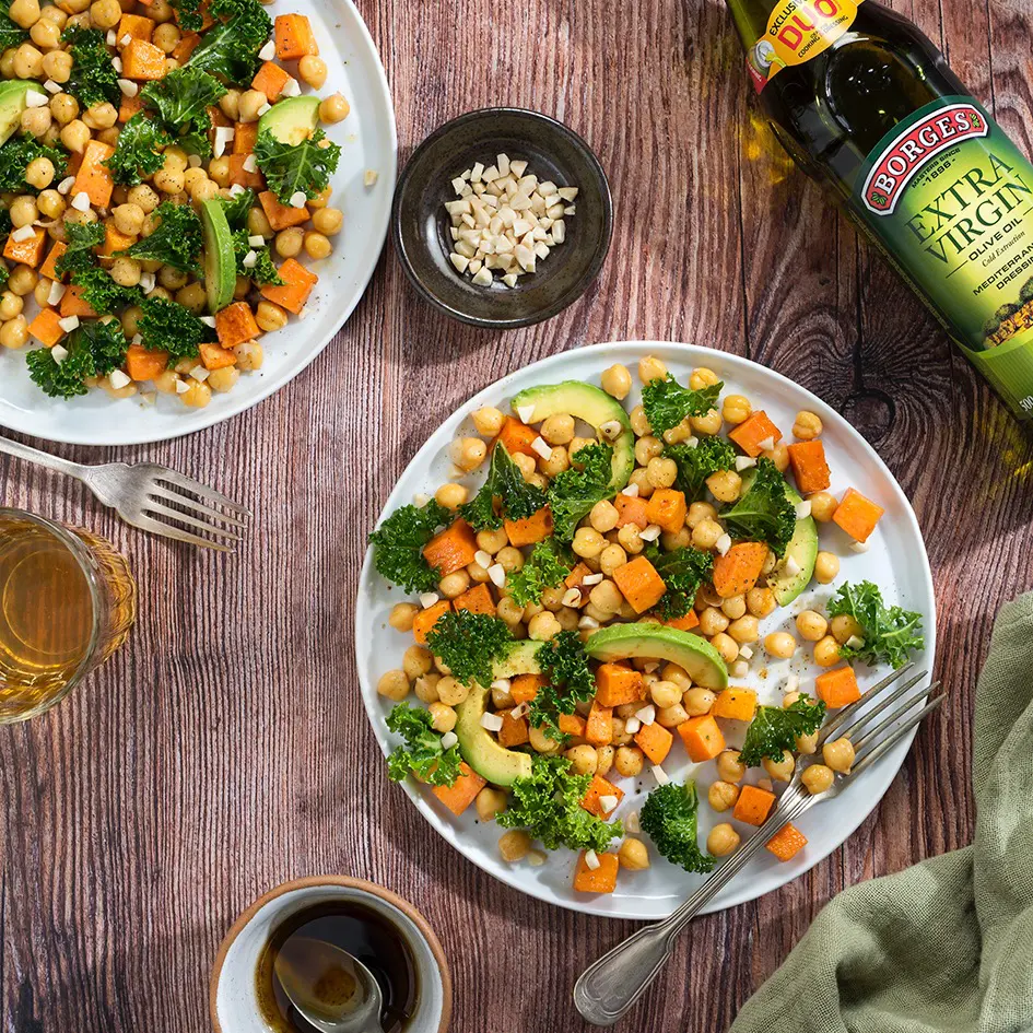 Ensalada de garbanzos y boniato