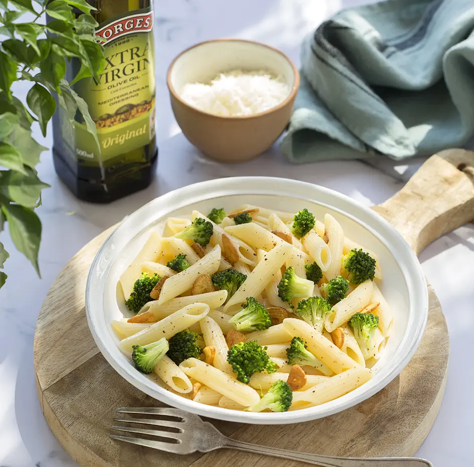 Plato de pasta tipo penne rigati