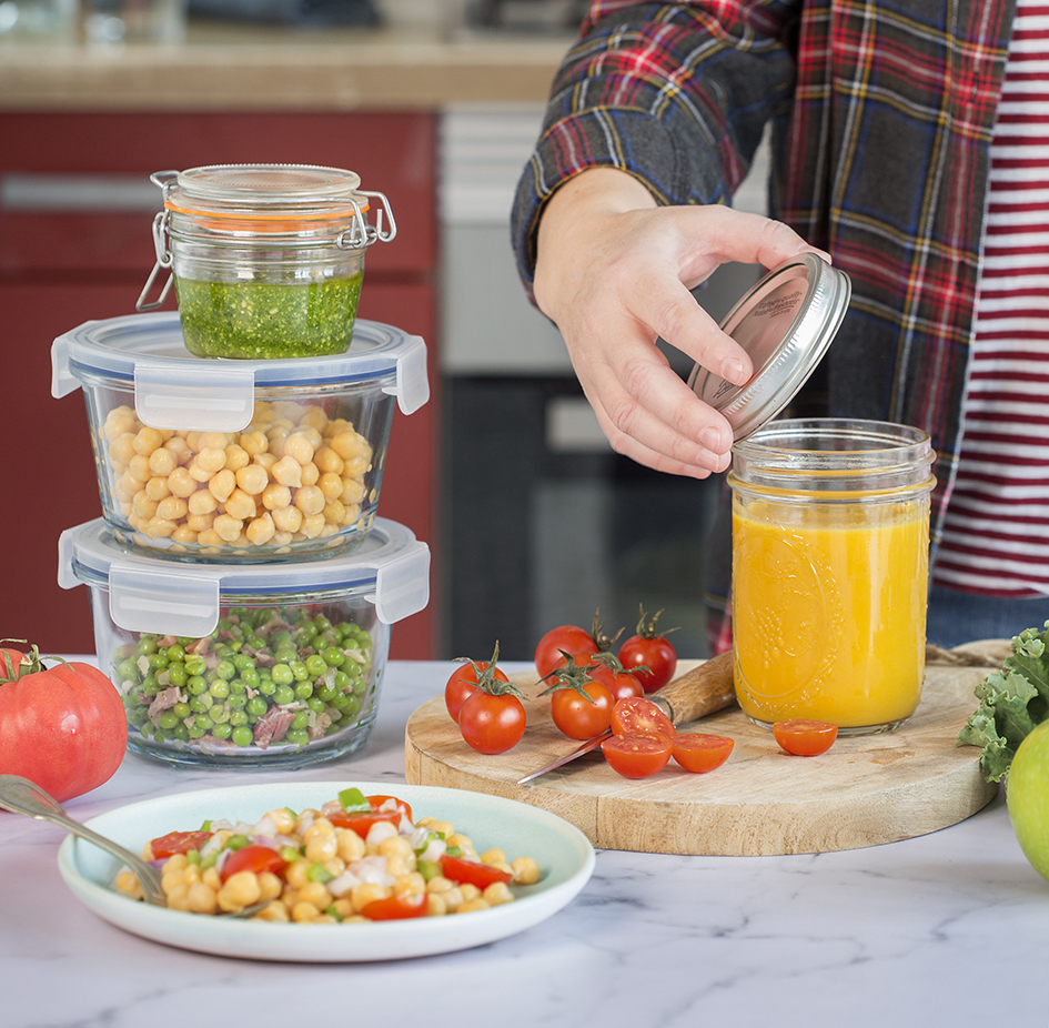 Tips for cooking for one: different types of food prepared in tupperware