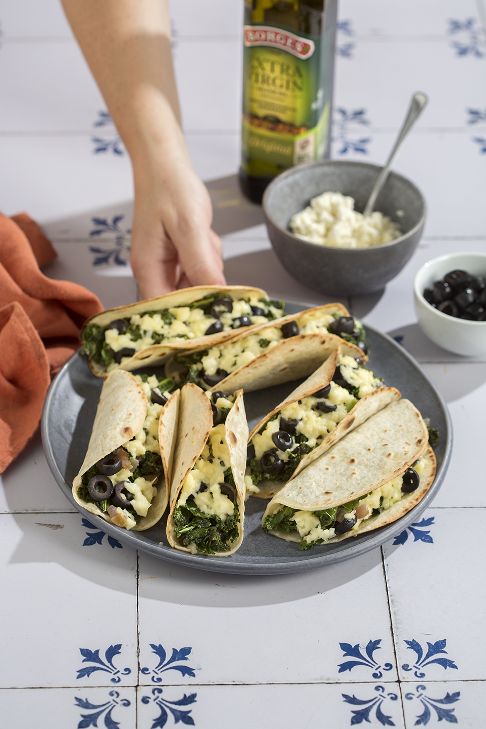 Kale and ricotta taco