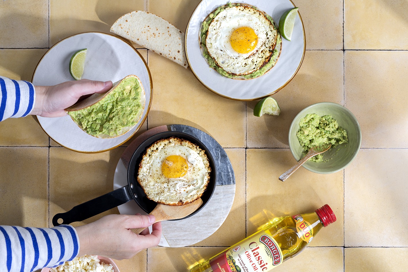 Feta fried eggs